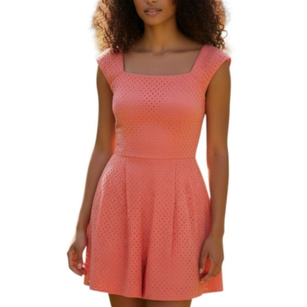 CITY TRIANGLES ORANGE EYELET ROMPER SZ.15 EUC.